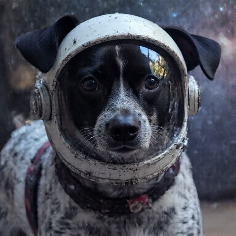 Haley reimagined as a astronaut by PawModel — same real dog, new scene